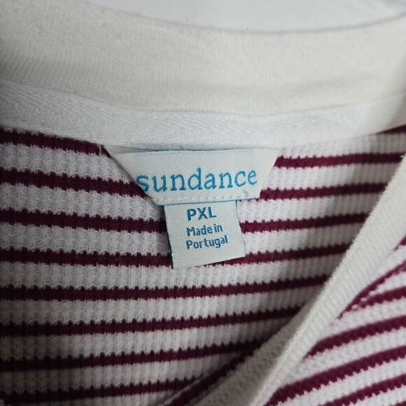 Sundance Striped Crewneck Long Sleeves Thermal Top Size PXL - Picture 9 of 10